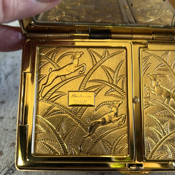 Elgin American Vintage Carryall Compact Gold Tone Purse w 5 Inside Compartments - Picture 13 of 13